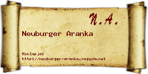 Neuburger Aranka névjegykártya